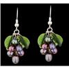 Image 1 : Sterling Silver Grape Pearl Dangling Earrings
