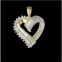 10KY Gold 1.00ct Heart Diamond Pendant