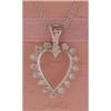 Image 1 : 14K White Gold Open Heart Diamond Pendant
