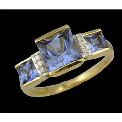 10KY Gold 3.00ct. Sapphire / Diamond Ring
