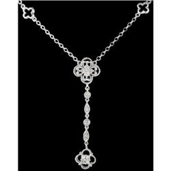 10KW Gold .50ct Diamond Flower Drop Necklace