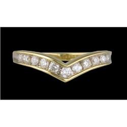 10KY Gold Channel Set .50ct Diamond V-Cut Ring