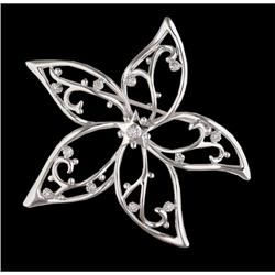 14KW Gold Diamond Flower Pin