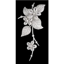 14KW Gold 1.50ct. Diamond Flower Pin/Pendant