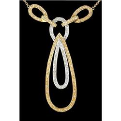 14KYW Gold Diamond Tear Drop Necklace