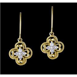 14KY Gold .25ct Diamond Flower Earrings