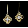 Image 1 : 14KY Gold .25ct Diamond Flower Earrings