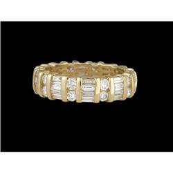 14KY 2.35ct DIAMOND BAGUETTE/ROUND ETERNITY RIN