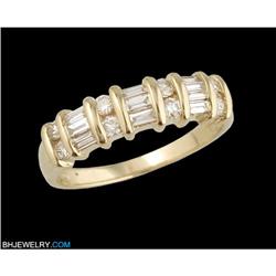 14ky .75ct Diamond round-baguette wedding Ring