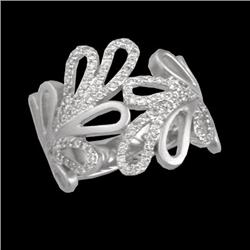 14KW Gold Diamond Leaf Ring
