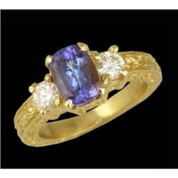 18KY Gold 2.43ct. Intense Oval Tanzanite, Diamo