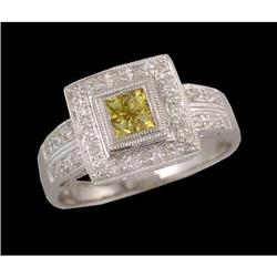 14KW Gold Yellow Sapphire/Diamond Ring