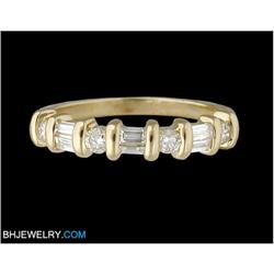 14ky .40ct Ladies Diamond round-baguette weddin