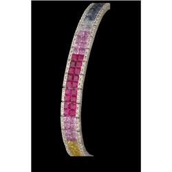 14KW Gold 14.00ct Rainbow Sapphire /Diamond Bra