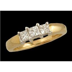 14KYW Gold 3 Stone .50ct. Diamond Ring