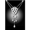 Image 1 : 14K Gold Deco Style bezel dangling Necklace