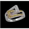 Image 1 : 14KW Gold Yellow Sapphire/Diamond Interlocking 