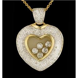 Floating 14KY Gold Diamond Heart Pendant