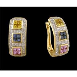 14KY Gold 2.72ct Multi Sapphire and Diamond Ear