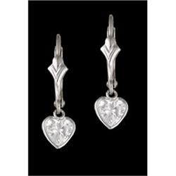 14KW Gold (not plated) CZ Heart Dangle 