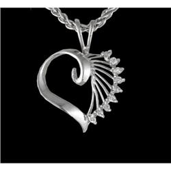 14KW Gold Diamond Silhouette Heart Pendant
