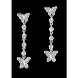 14KW Gold Diamond Butterfly Drop Earrings