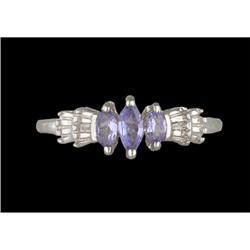 10KW Gold .54ct Tanzanite and Diamond Ring