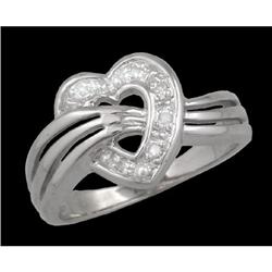 14KW Gold Silhouette Heart Diamond Ring