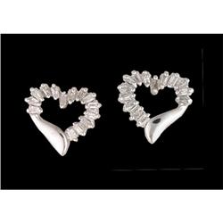 10KW Gold Lovely Open Heart .25ct. Diamond Earr