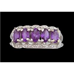 14KW Gold 1.56ct. Amethyst / Diamond Ring