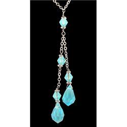14KW Gold 4.00ct. Blue Topaz Necklace