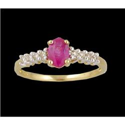 14KY Gold .70ct Ruby and Diamond Ring