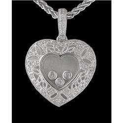 14KW Gold Vintage-Style Floating Heart Diamond 
