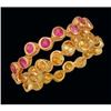 Image 1 : 14KY,Pink Gold Multi Sapphire Two Teir Ring
