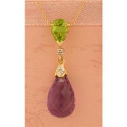 14KY Gold Multi Color/Diamond Necklace