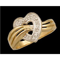 10KY Gold Sweet Heart Interlocking Diamond Ring