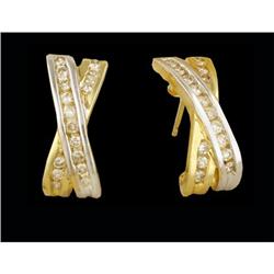 10KY Gold .50ct Diamond X Earrings