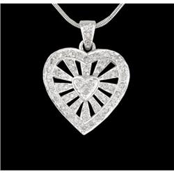 14KW .25ct. Diamond, Lovely Heart Pendant