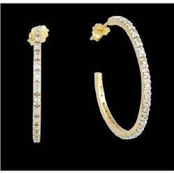 10KY Gold .50ct. Diamond Dangling Hoop Earrings