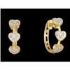 Image 1 : 14KY Gold Diamond Heart Hoop Earrings