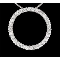 14KW Gold 1.02ct. Diamond Circle Pendant