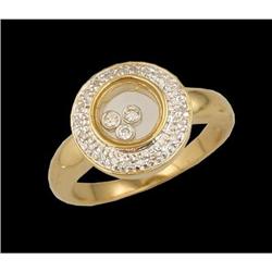 14KY Gold Floating Diamond Circle Ring
