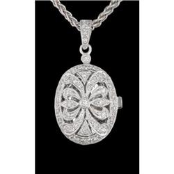 14KW .50ct. Diamond Locket Pendant