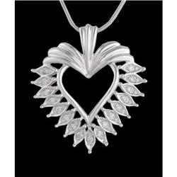 14KW Gold Diamond Open Heart Pendant