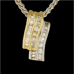 10K Gold .50ct. Fancy Diamond Slide Pendant