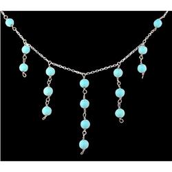 14KW Gold Natural Turquoise Beads Necklace