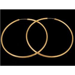 14KY Gold (not plated) Dangling Loop Earrings