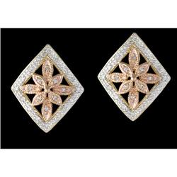10K Gold Fancy.25ct. Diamond Flower Earrings
