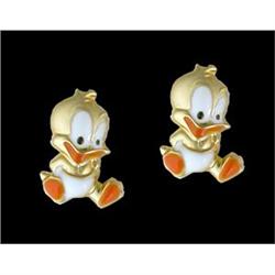 14KY Gold Anemal Donald Duck Screw Back Earring
