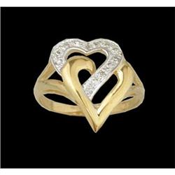 14KY Gold Diamond Heart Ring